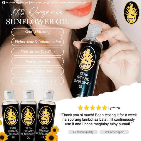 Queen K 100% Organic Sunflower Oil - 100ml