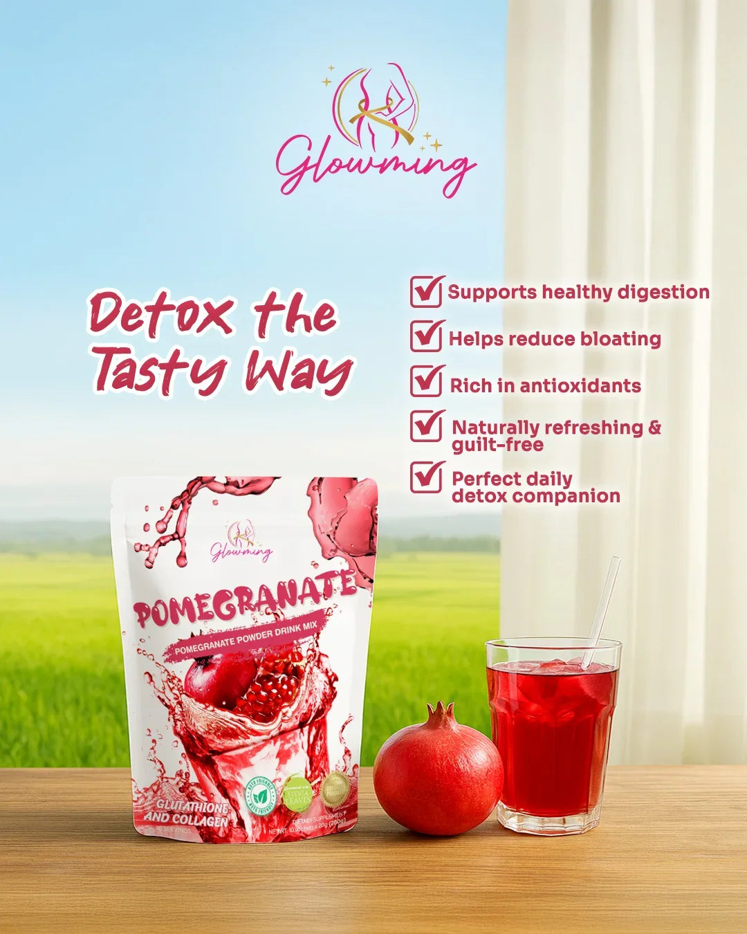 Glowming Pomegranate Powder Drink Mix