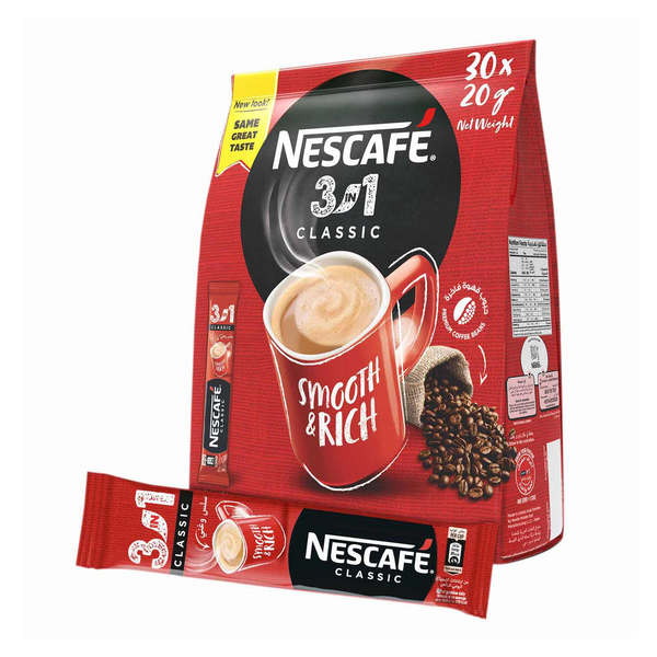 Nescafe 3 In1 Instant Coffee Mix Sachet 20g x 30 Pieces