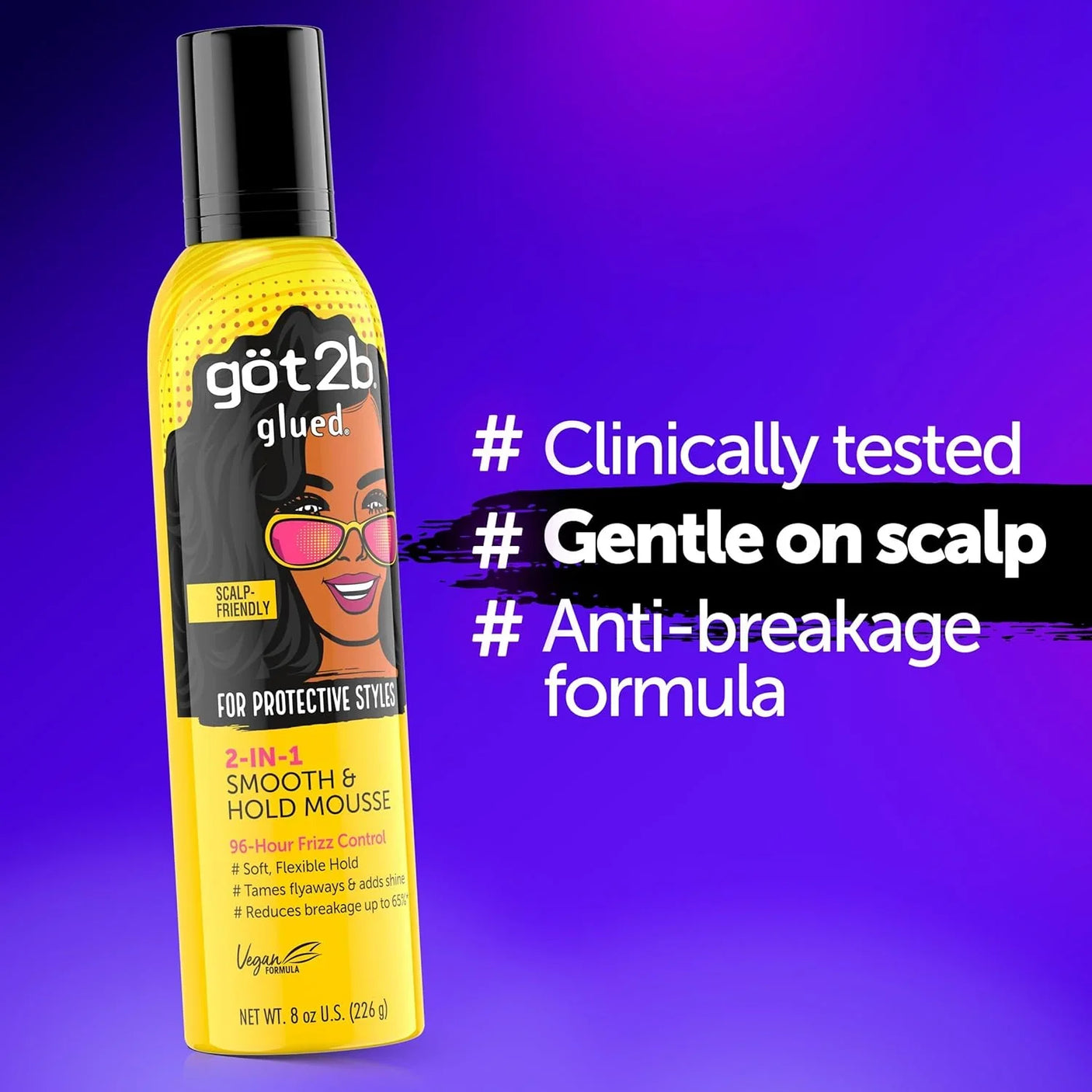 Got2b Glued 2 In 1 Smooth & Hold Mousse - 226g