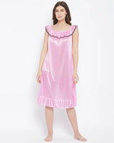 Silk Blend Satin Lace Nightgown Sleepwear