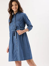 Women's Flex Collar Neck Ethnic Dress
