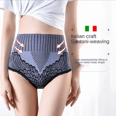 Women's Cotton High Waist Tummy Support Panties - 1695#