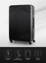 Luggage Bag 28 Inch Check-in Luggage Trolly - Black