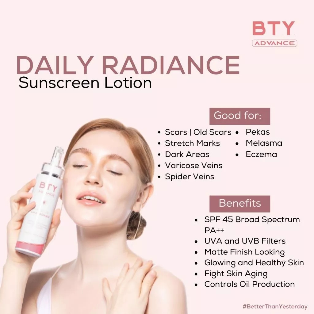 BTY Advance Daily Radiance Lotion SPF 45 For Face & Body - 250ml