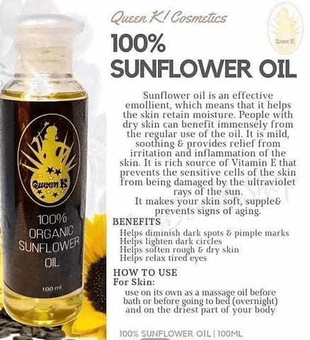 Queen K 100% Organic Sunflower Oil - 100ml