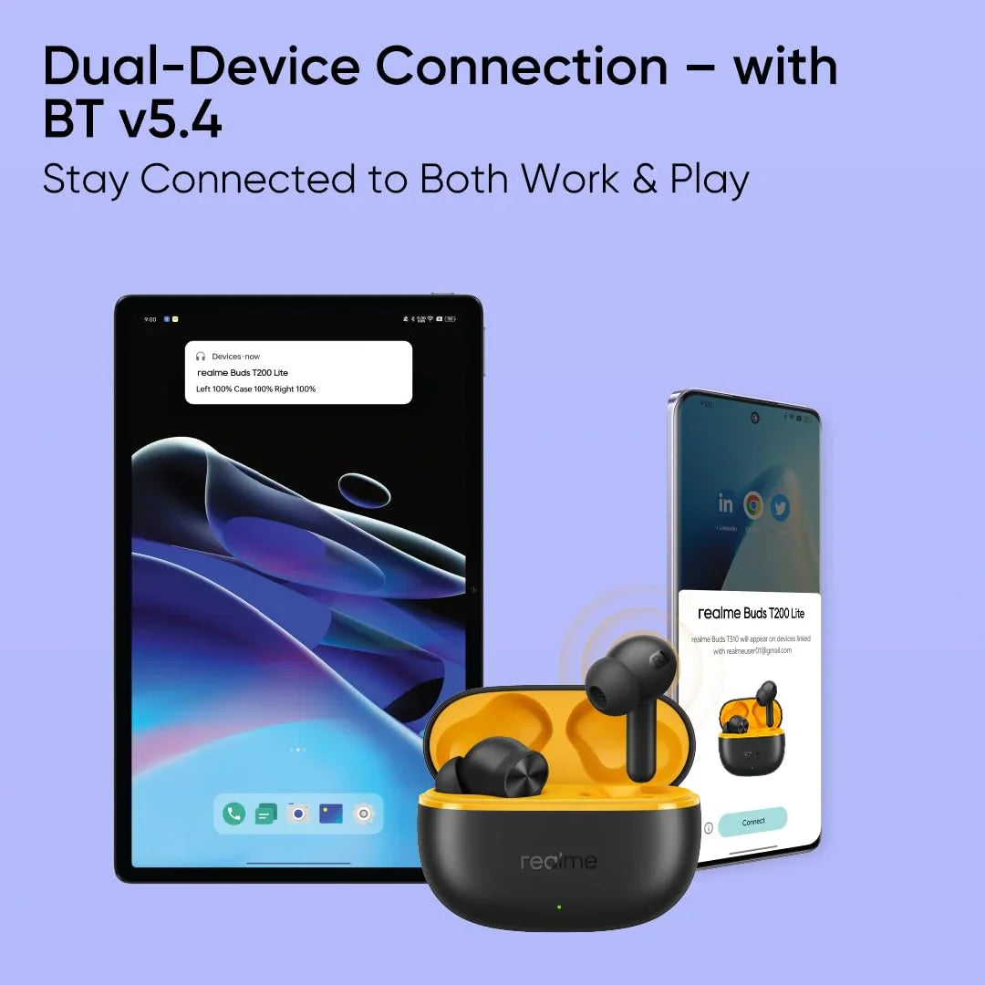 Realme T200 Lite True Wireless Earbuds Original