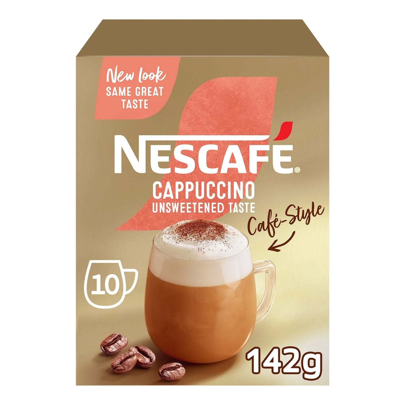 Nescafe Gold Cappuccino Unsweetened Taste Coffee 10 x 14.2 g