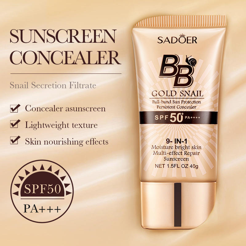 Sadoer 9 In 1 BB Gold Snail Sun Protection Cream SPF 50+ - 40g