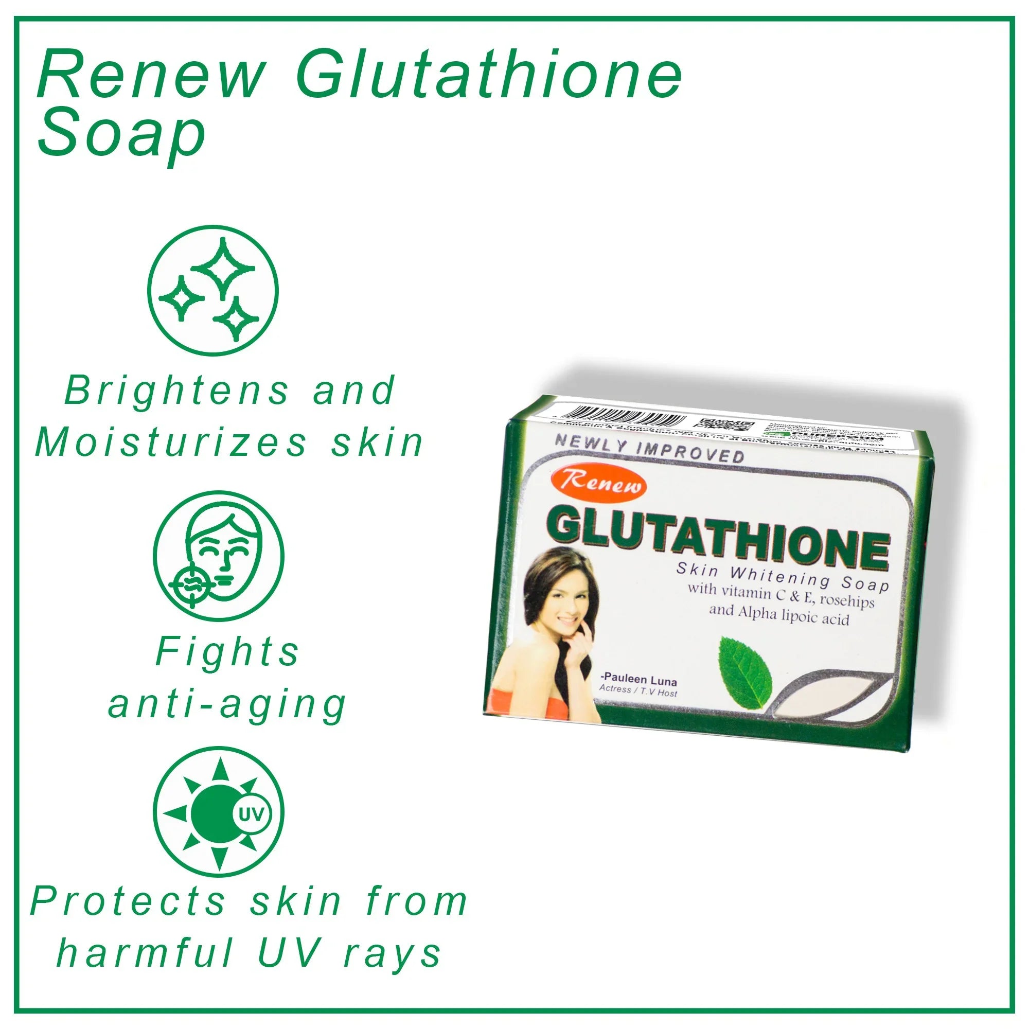 Glutathione Skin Whitening Soap 135g - Renew  Pinoy Hyper Kuwait