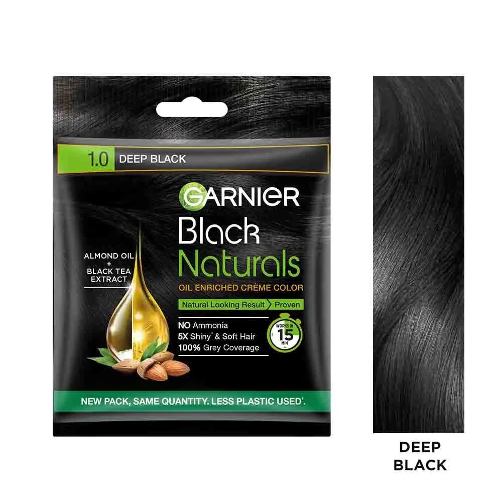Garnier Black Naturals Hair Color Shade 1.0 Deep Black - 20ml+20g