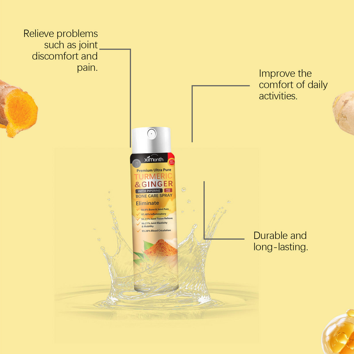 Ximonth Turmeric & Ginger Bone Care Spray - 20ml