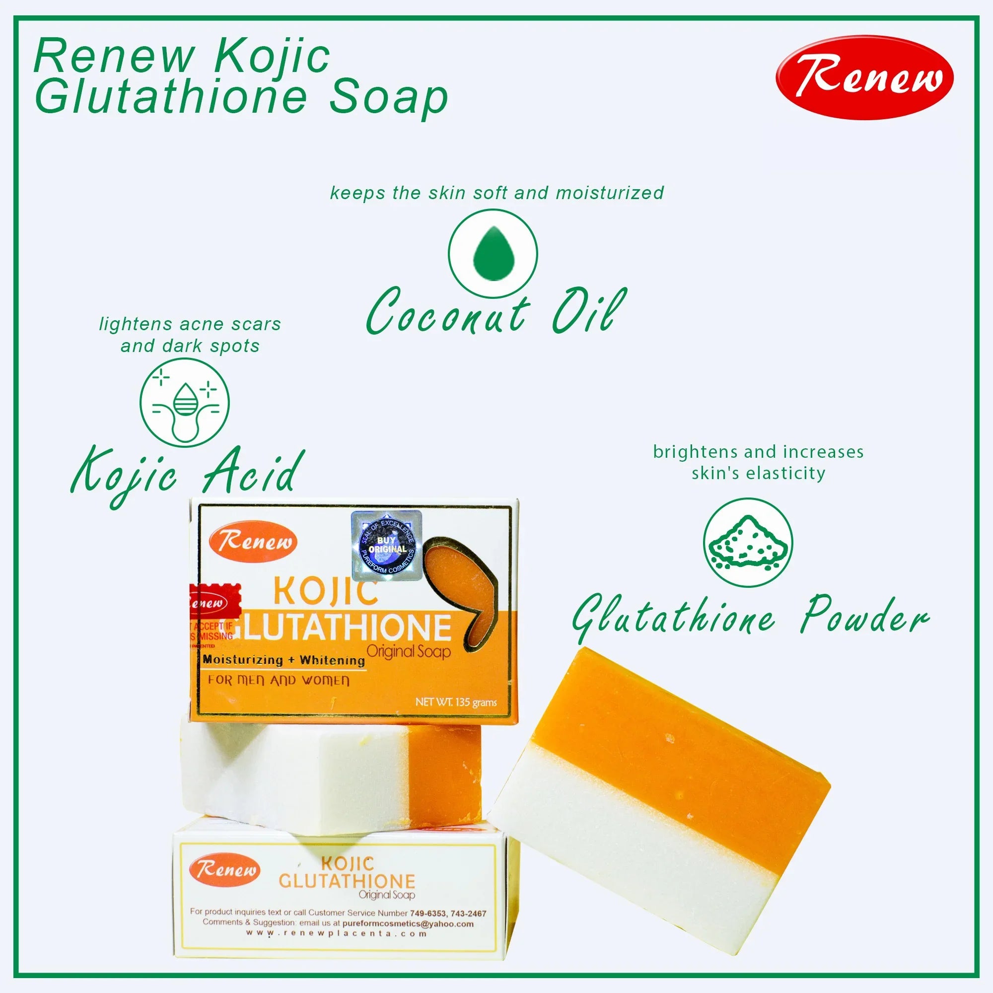 renew kojic glutathione soap Renew Kojic Glutathione Orginal Soap