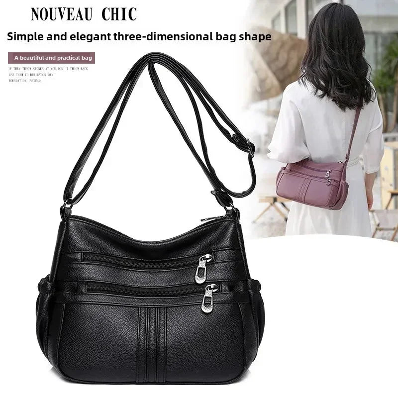 Vintage Lightweight Crossbody Bag - 8601-1