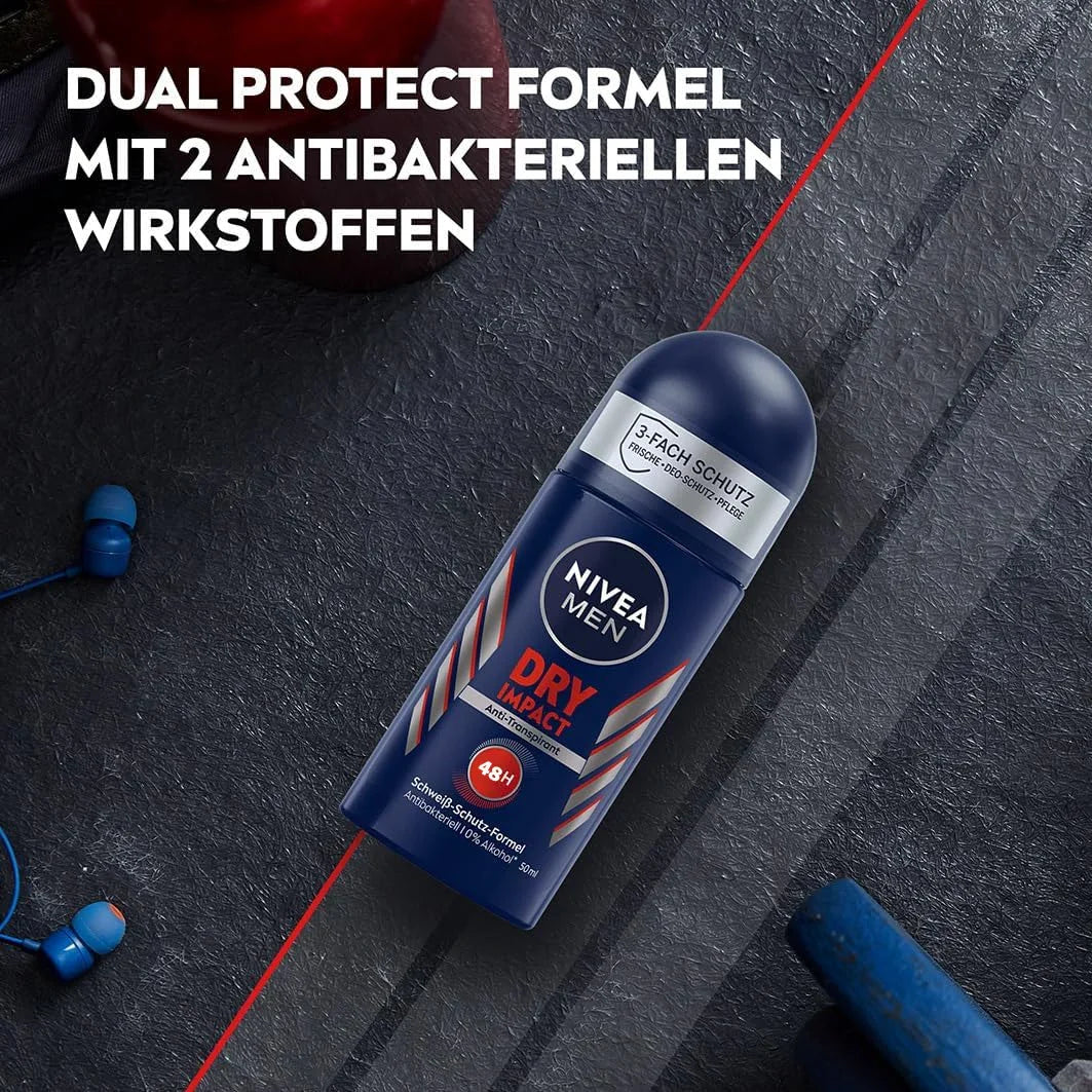 مزيل عرق نيفيا للرجال دراي إمباكت ثنائي الحماية 48 ساعة - 50 مل