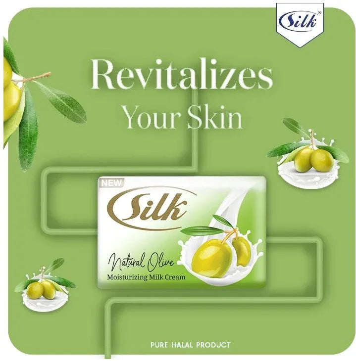 Silk Nature Olive Moisturizing Milk Cream Soap - 120g x 6 Pcs