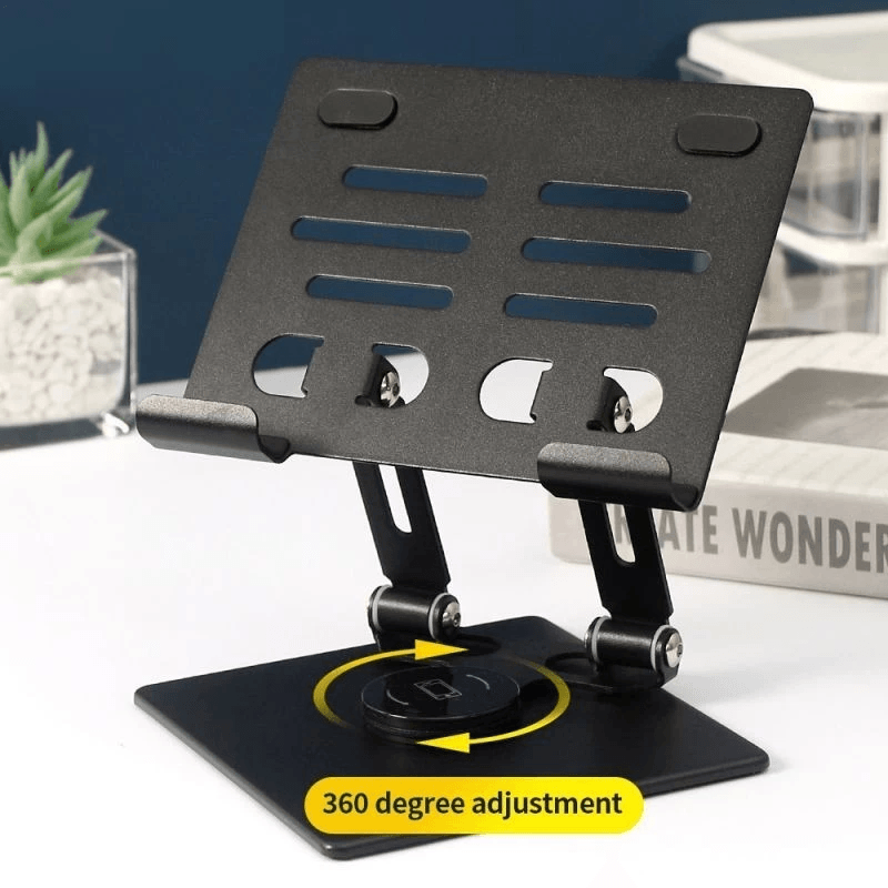 Metal Adjustable Tablet Holder With 360 Rotatable Black - A812