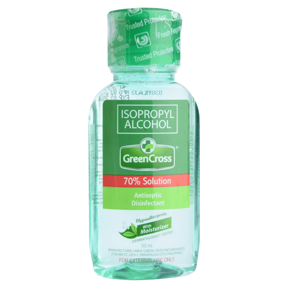 Green Cross Isopropyl Alcohol Antiseptic Disinfectant With Moisturizer - 60ml