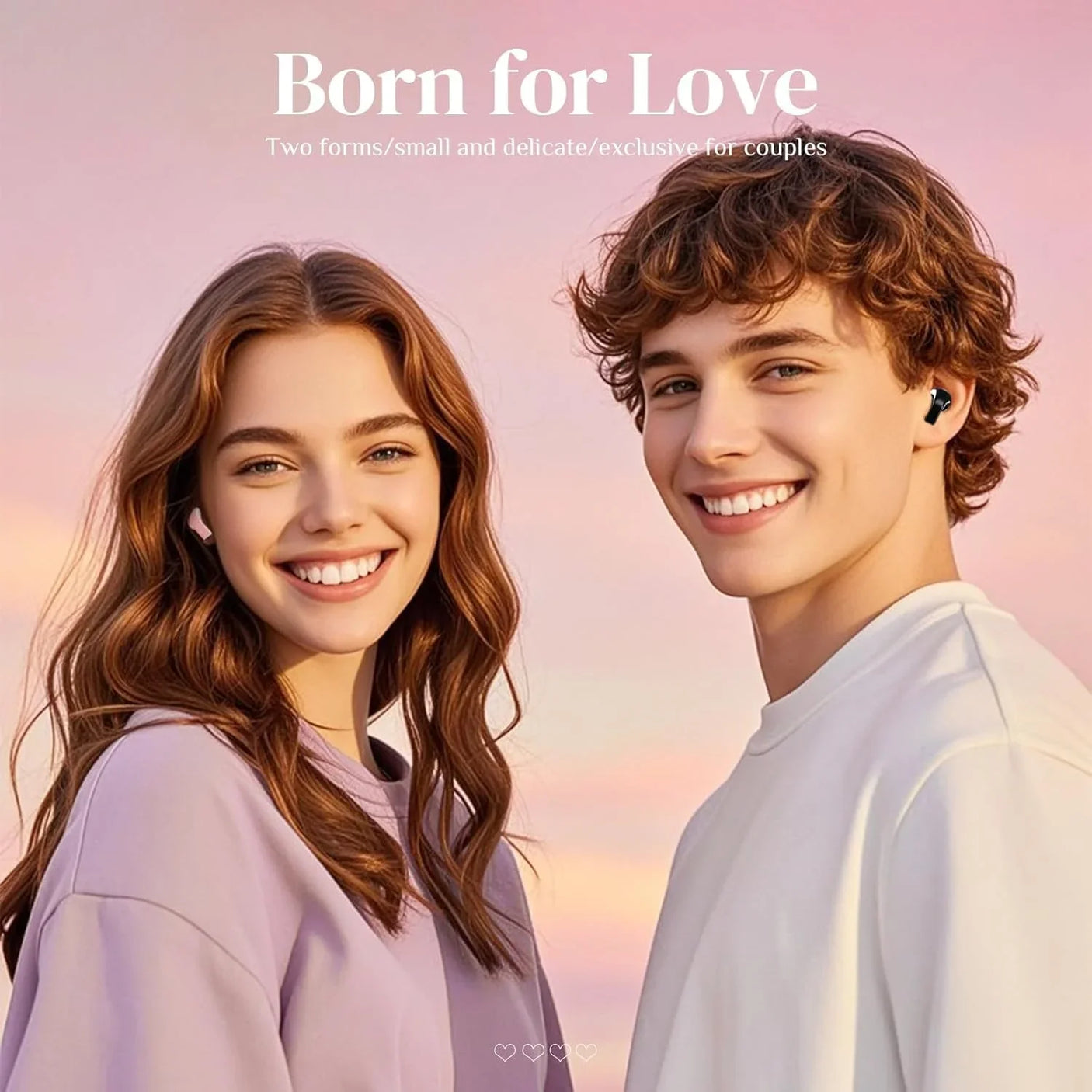 Love Heart Design Wireless Earbuds - 01
