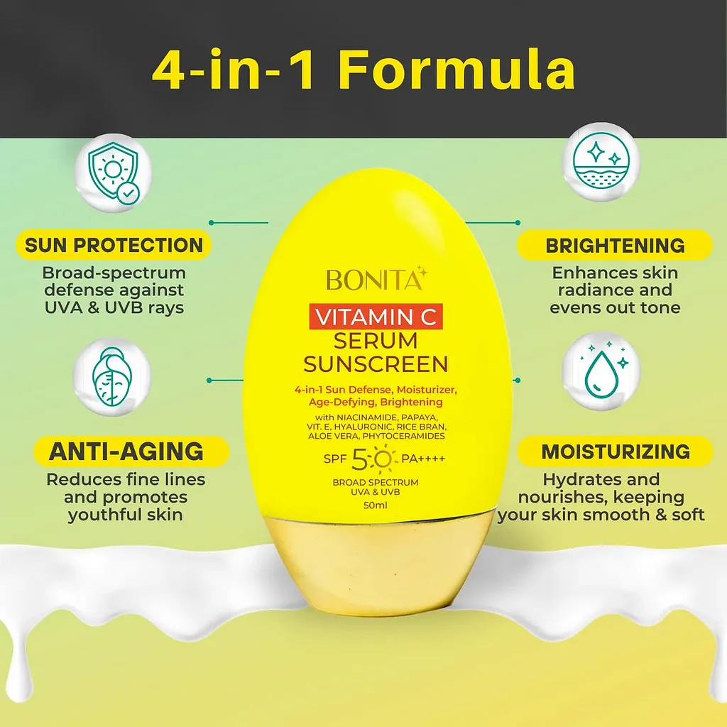 Bonita Vitamin C Serum Sunscreen SPF50 PA++++ - 50ml
