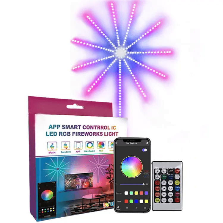 Smart App Control Led RGB Fireworks Light