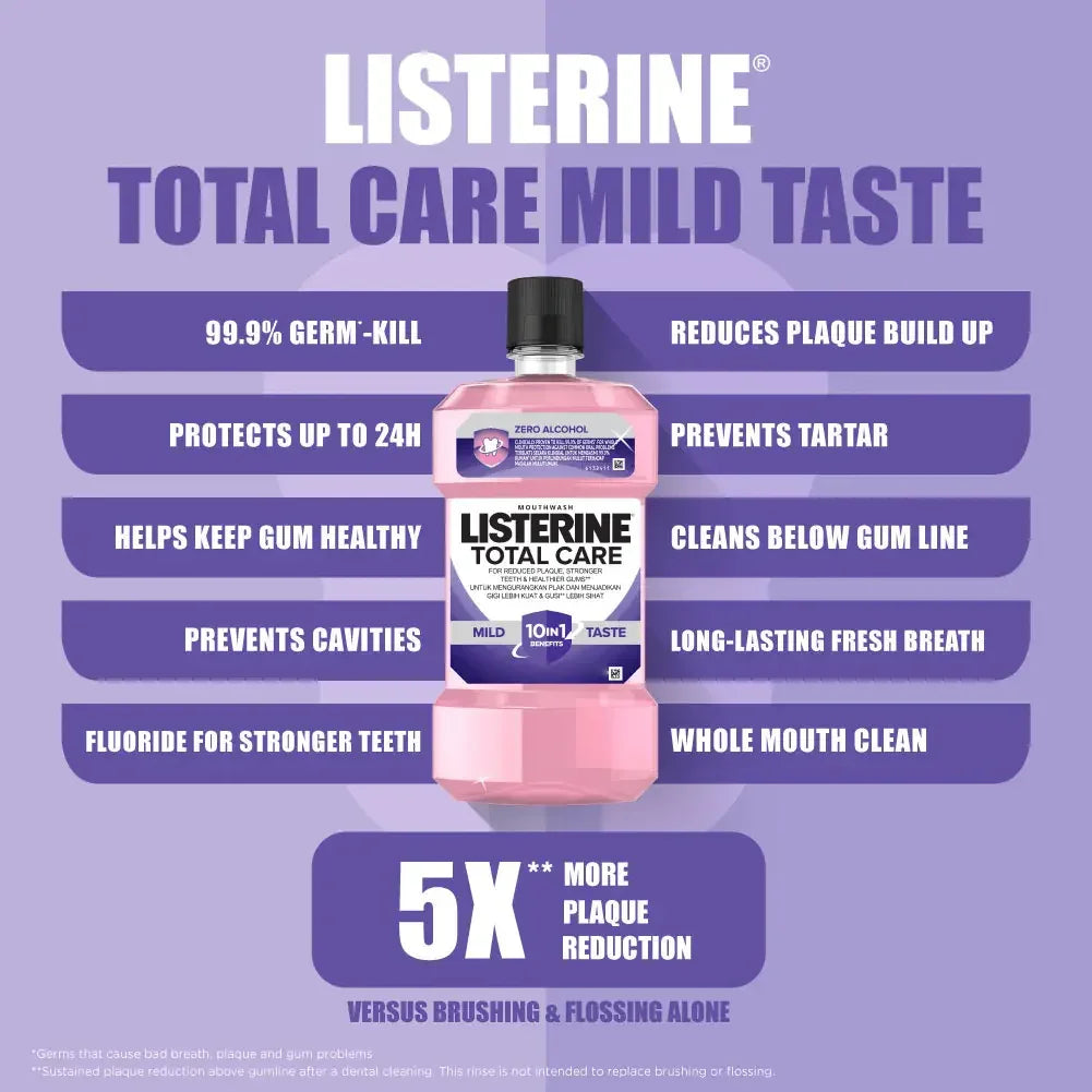 Listerine 10 In 1 Total Care Mouthwash Mild - 250ml