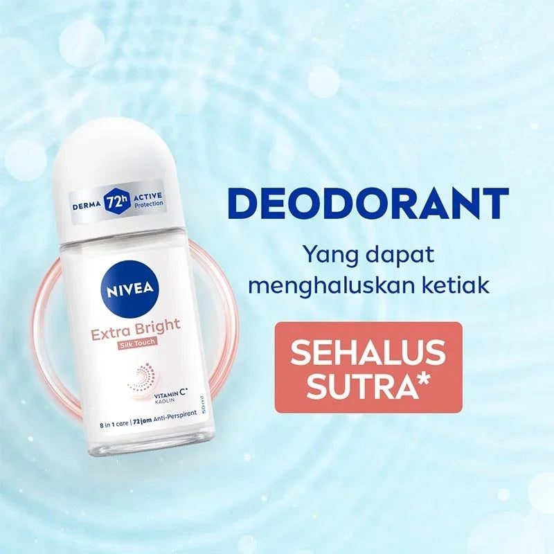 Nivea Extra Bright Silk Touch Deodorant Roll-On - 50ml