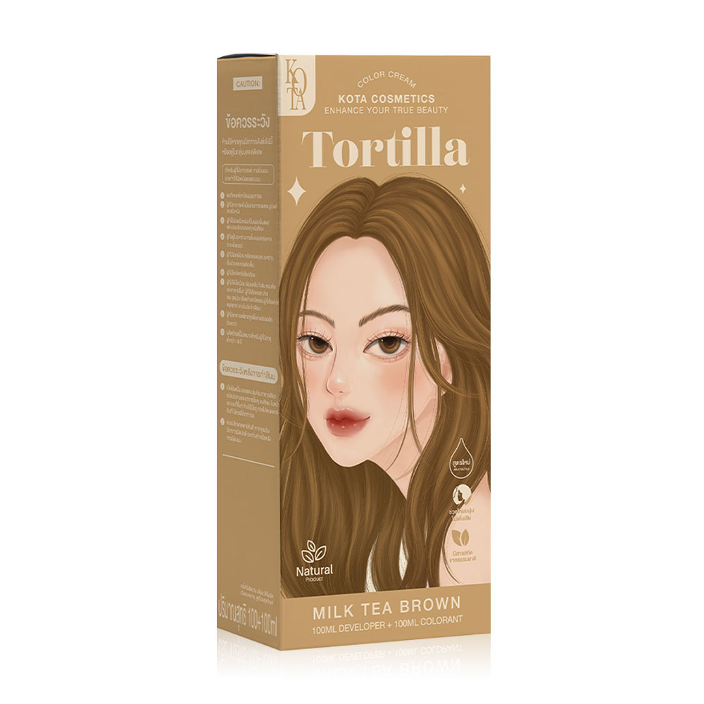 Kota Cosmetics Tortilla Thailand Hair Color Milk Tea Brown - 100ml + 100ml