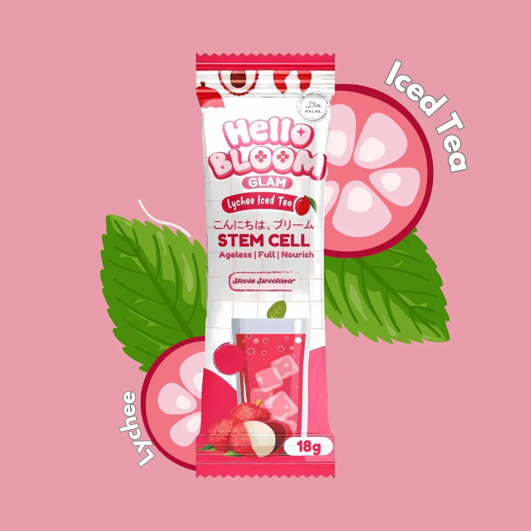 Hello Bloom Glam Lychee Iced Tea Juice Drink - 10s × 18g (180g)