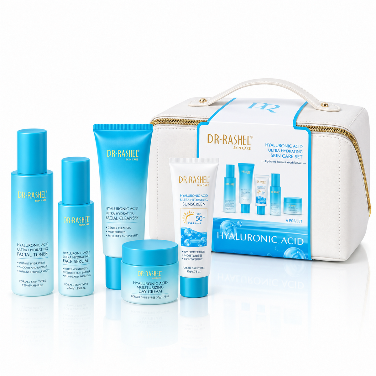 Dr.Rashel Hyaluronic Acid Ultra Hydrating Skin Care Set with Bag