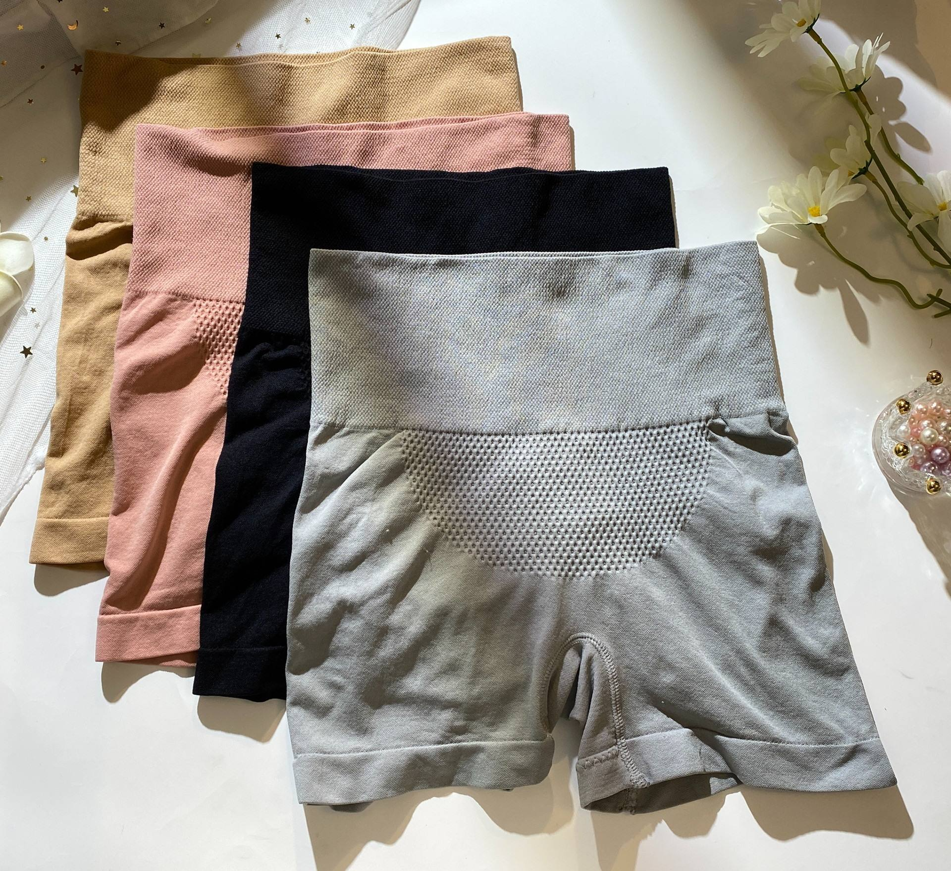 High Waisted Solid Waist Shapewear Underwear - 693#