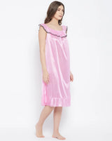 Silk Blend Satin Lace Nightgown Sleepwear
