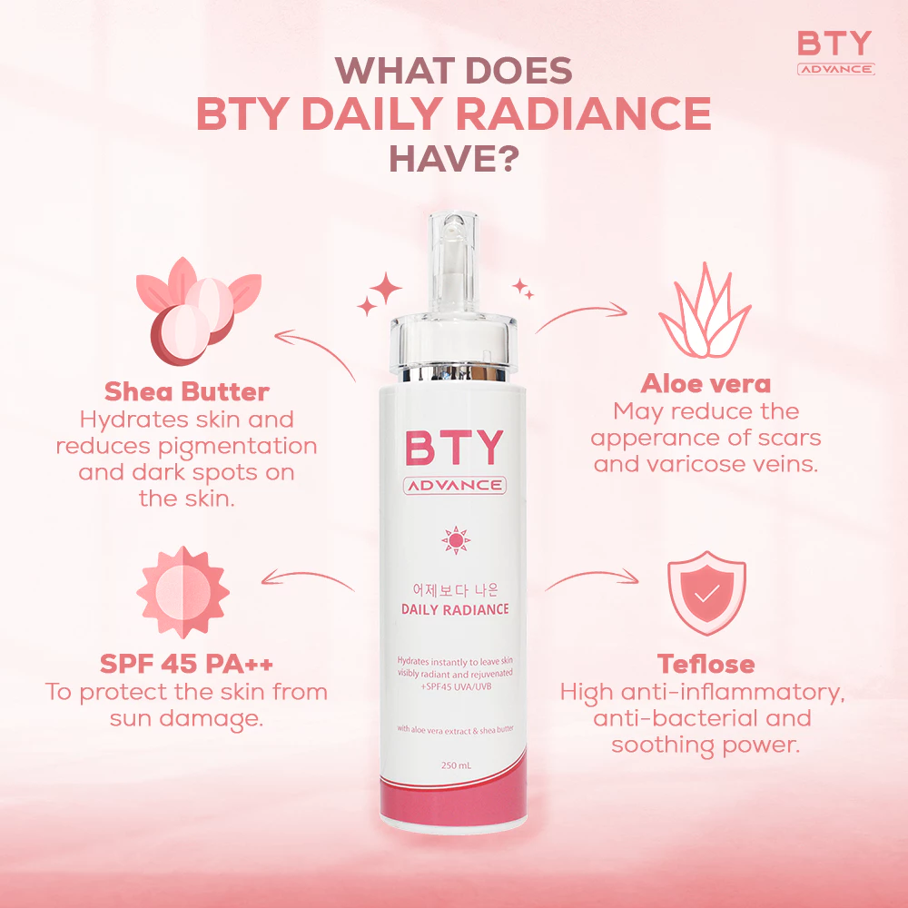 BTY Advance Daily Radiance Lotion SPF 45 For Face & Body - 250ml