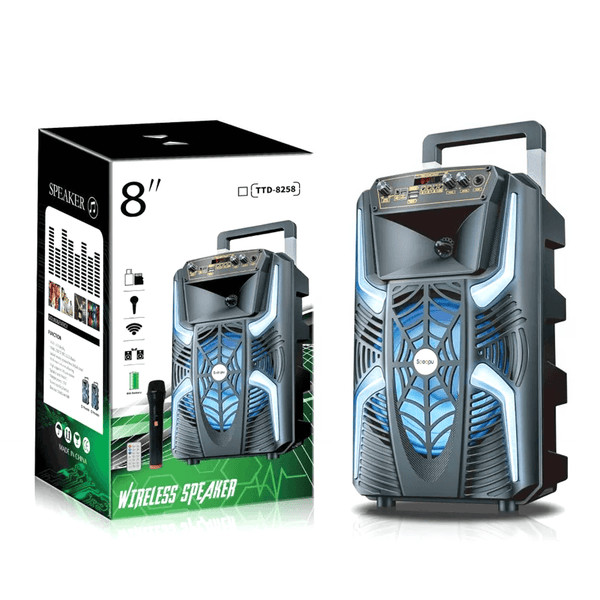 مكبر صوت لاسلكي محمول من Saeapu Big Sound مقاس 8 بوصات TTD-8258