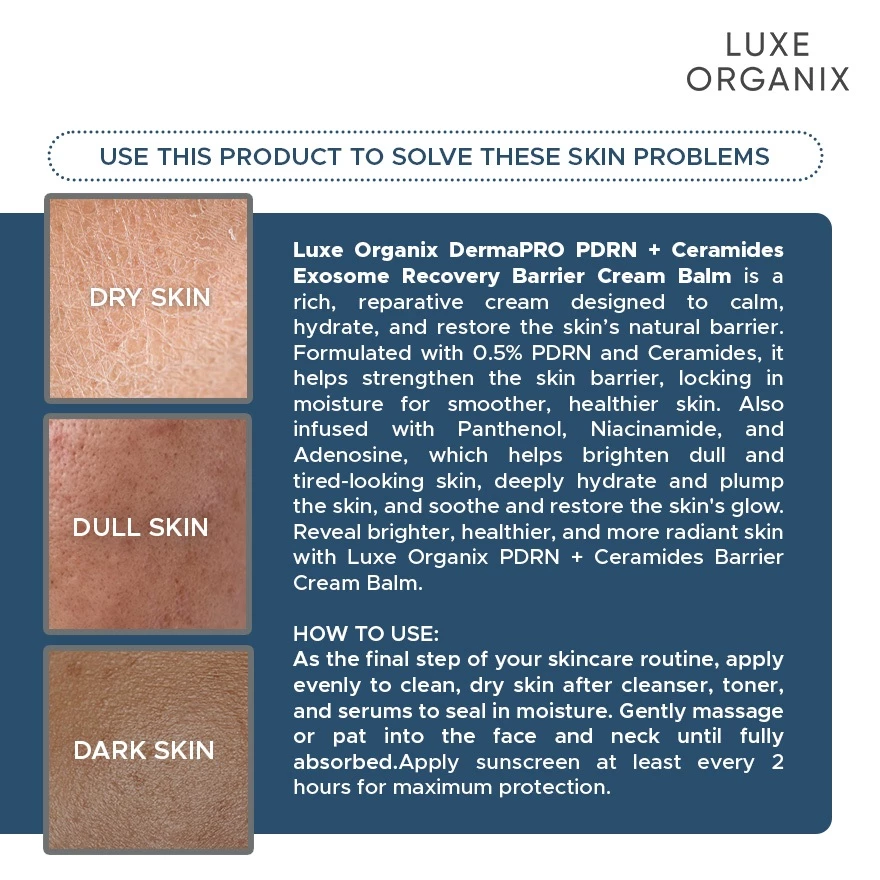Luxe Organix PDRN + Ceramides Exosome Recovery Barrier Cream Balm - 30g
