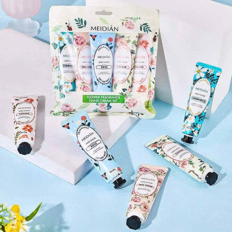 Meidian Flower Fragrance Hand Cream Set - 30g x 5 Pcs