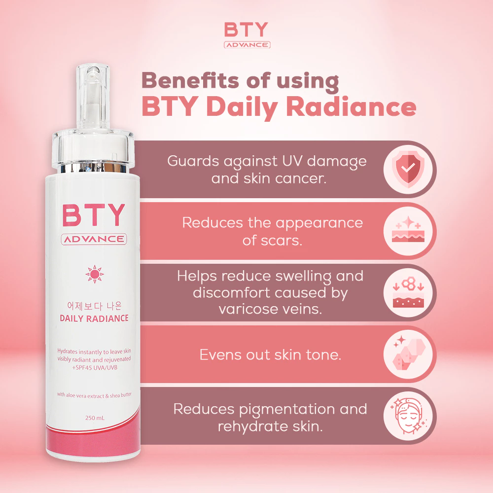 BTY Advance Daily Radiance Lotion SPF 45 For Face & Body - 250ml