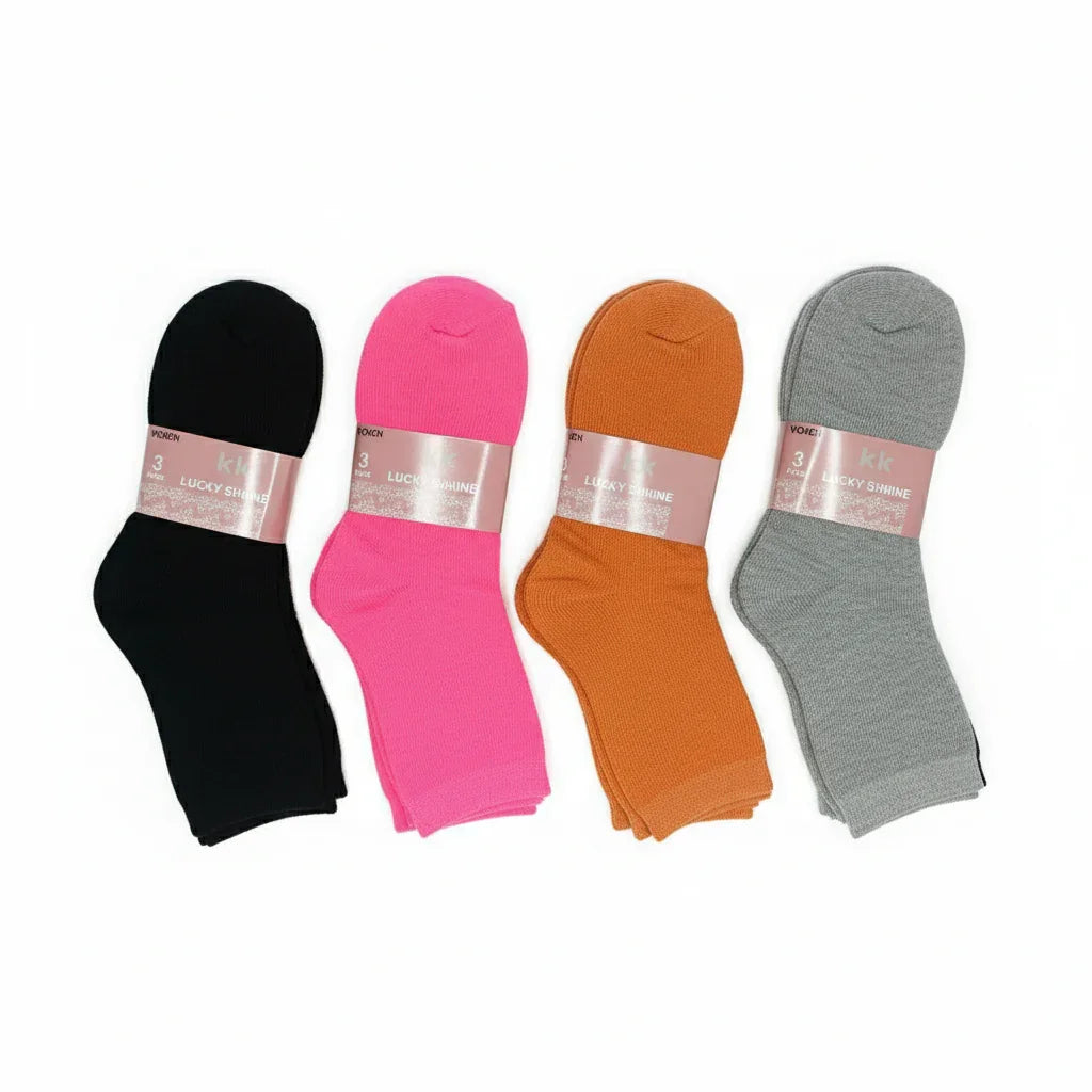 Comfortable Daily Basics Crew Socks - 3 Pairs (SR-4)