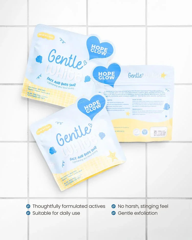 Luna Aura Hope Glow Gentle White Soap - 50g x 3 Bars