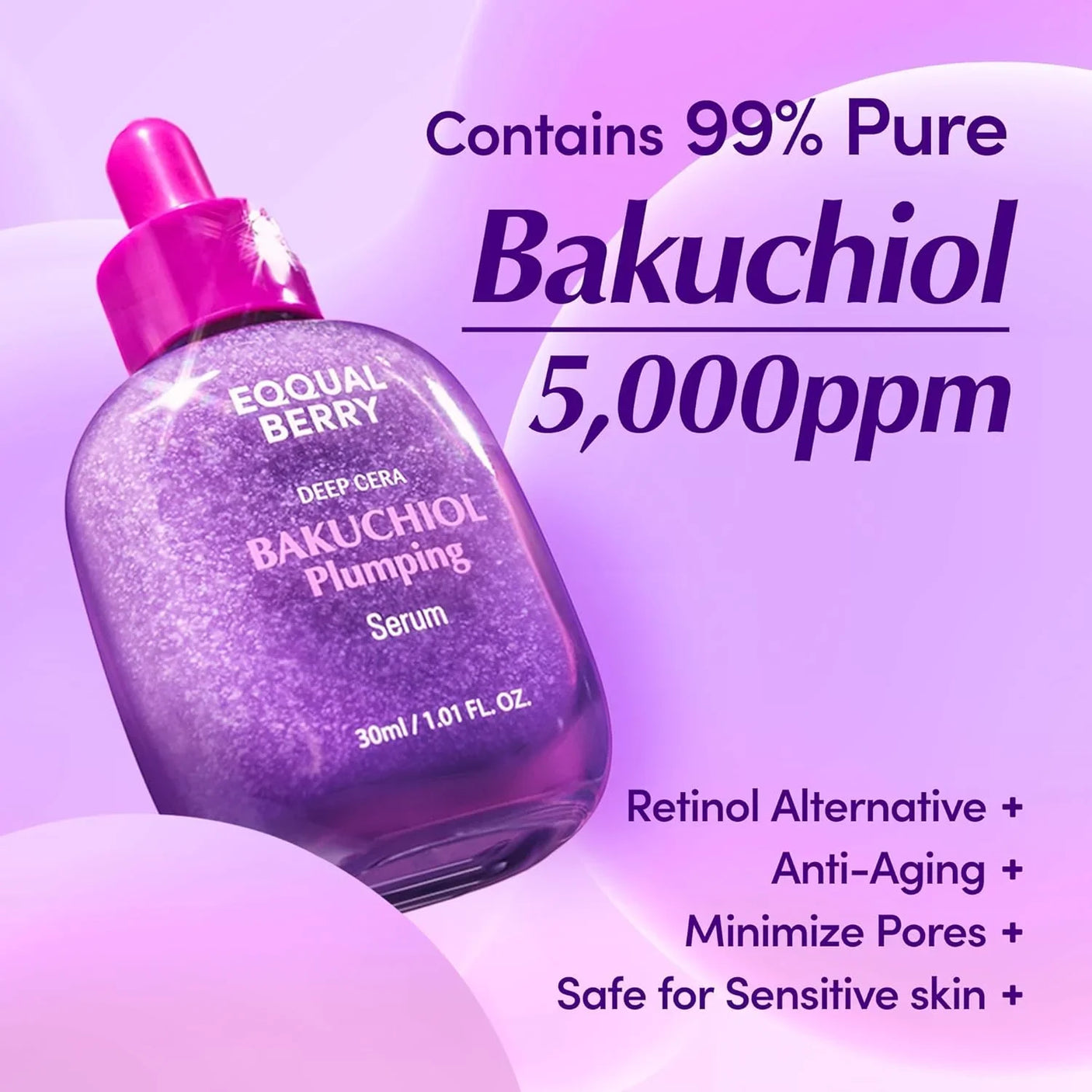 Eqqualberry Deep Cera Bakuchiol Plumping Serum - 30ml