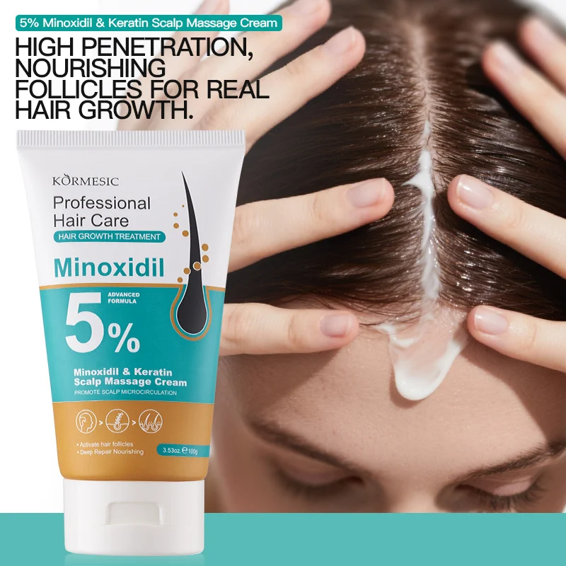 Kormesic 5% Minoxidil & Keratin Scalp Massage Cream - 100g