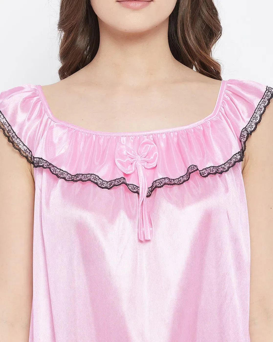 Silk Blend Satin Lace Nightgown Sleepwear