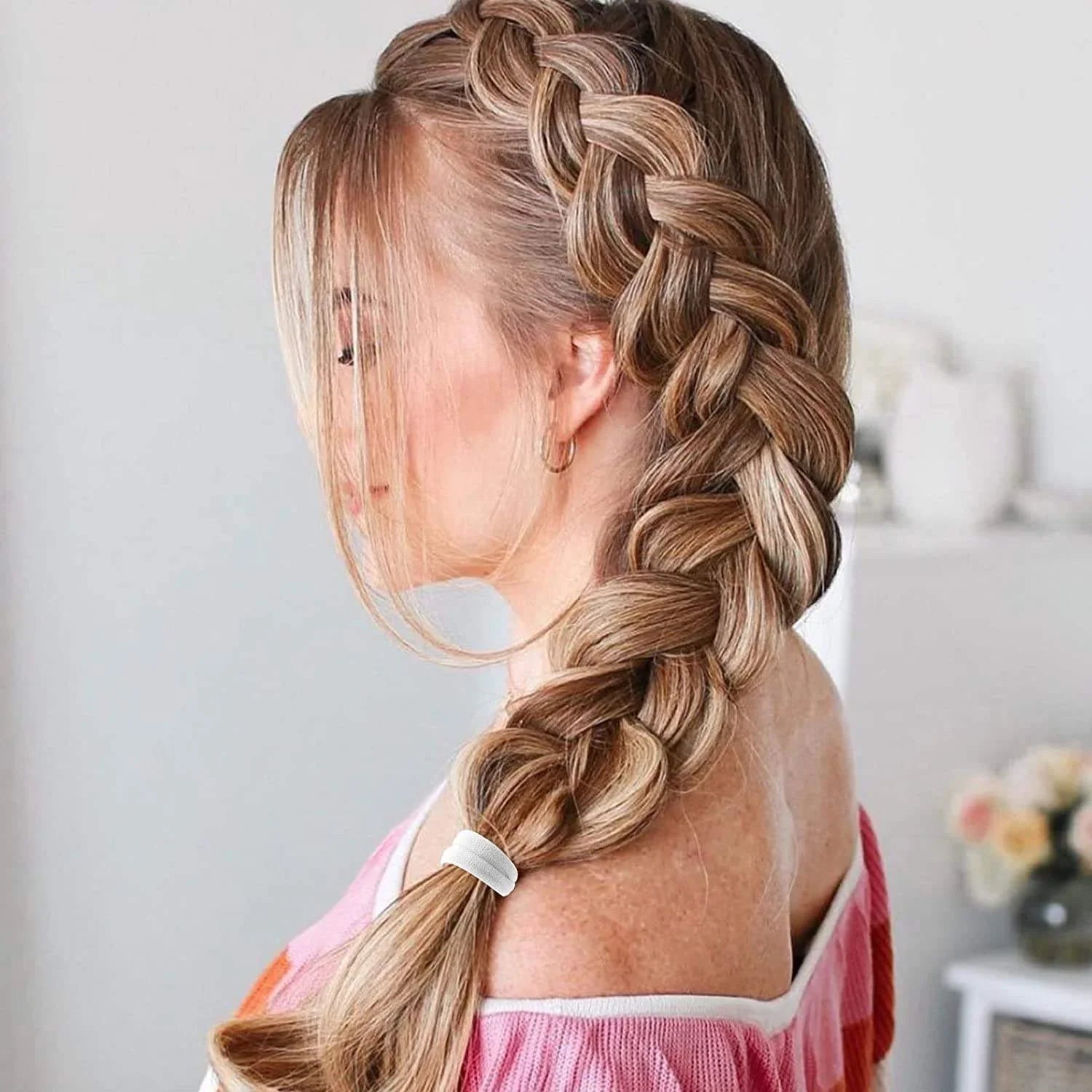 أربطة مطاطية بيضاء عالية الجودة - 24 قطعة