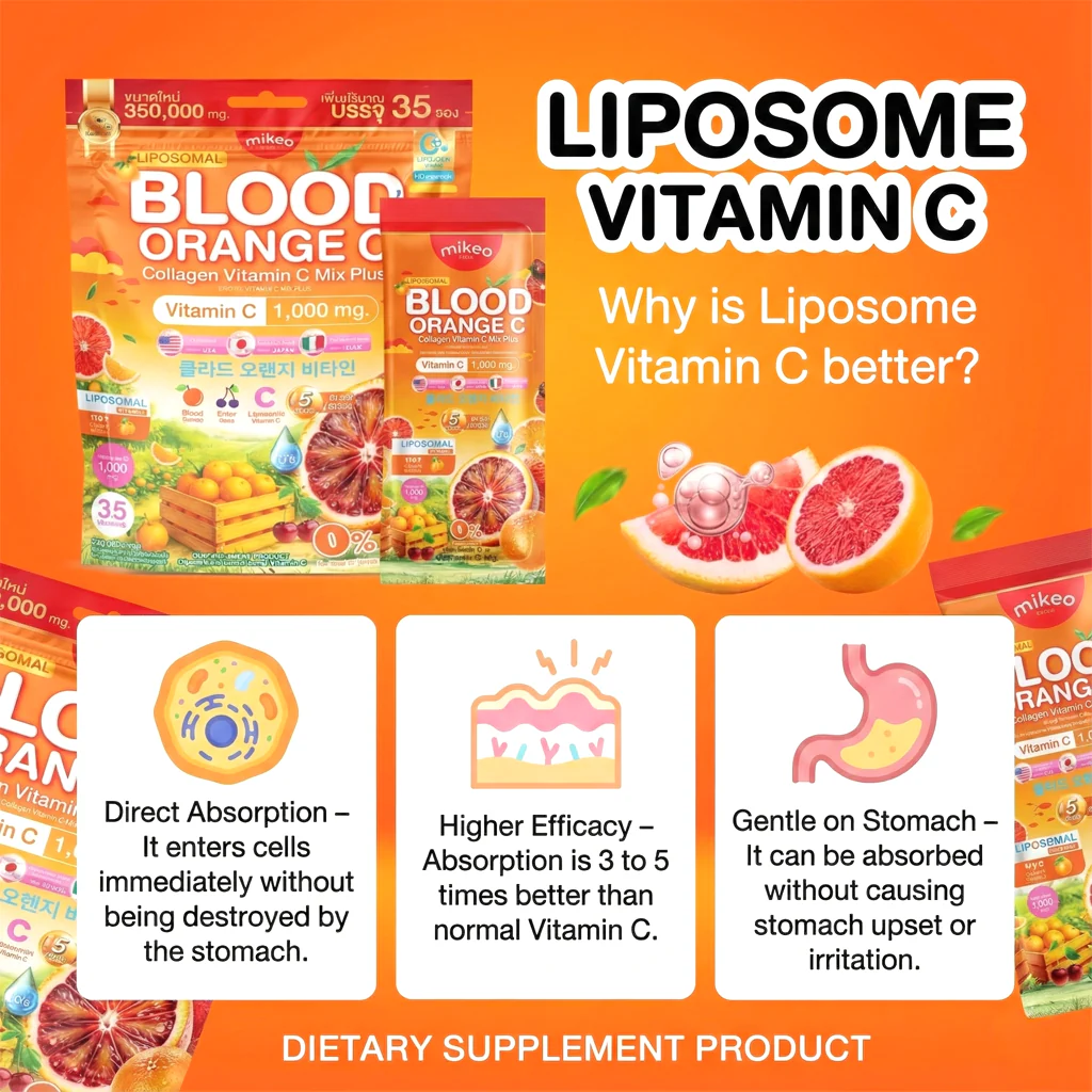 Mikeo Blood Orange C Collagen Vitamin C Mix Plus - 35 Sachets × 10g
