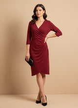 Women's Long Sleeve Crossover Dress