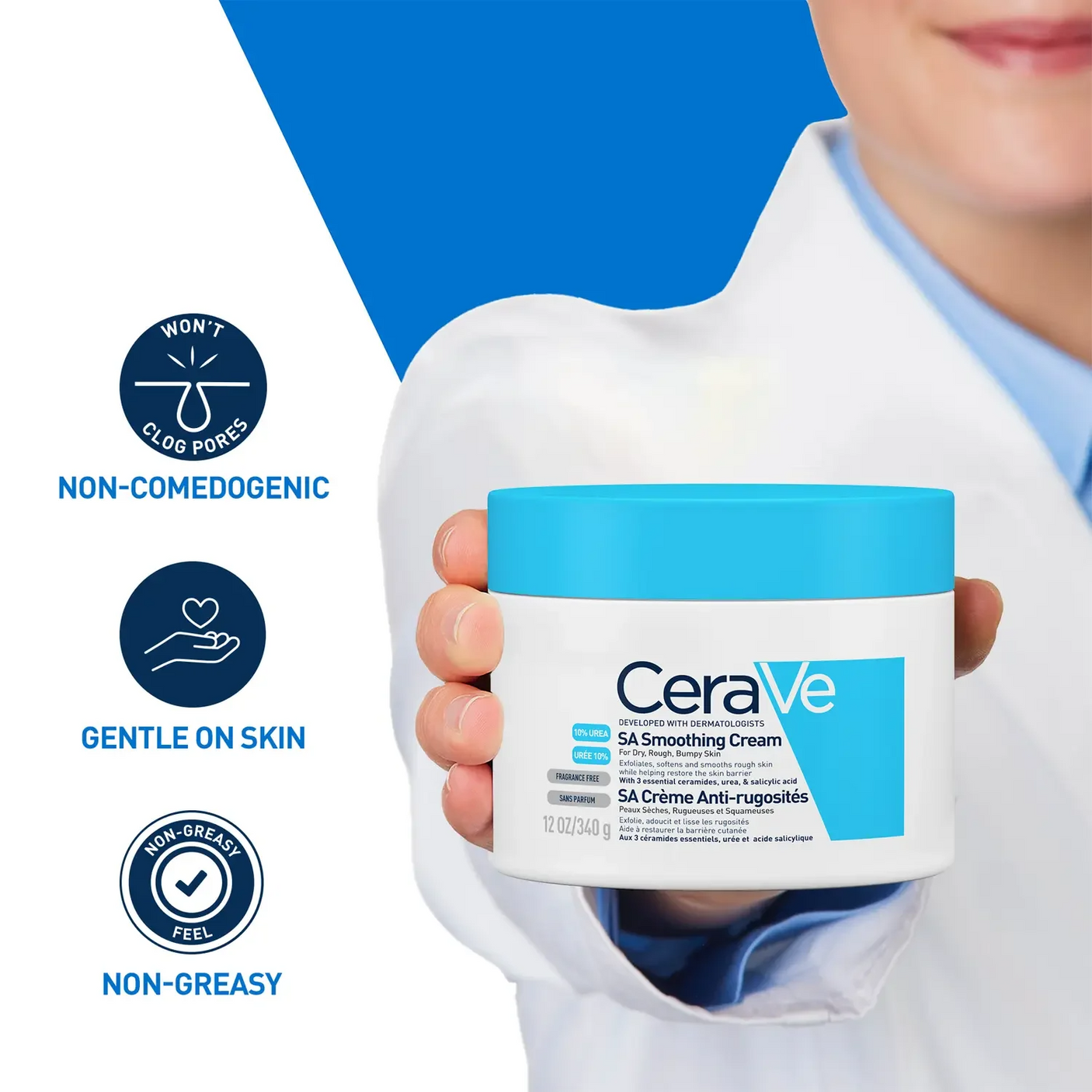 CeraVe SA Smoothing Cream For Rough & Bumpy Skin - 340g