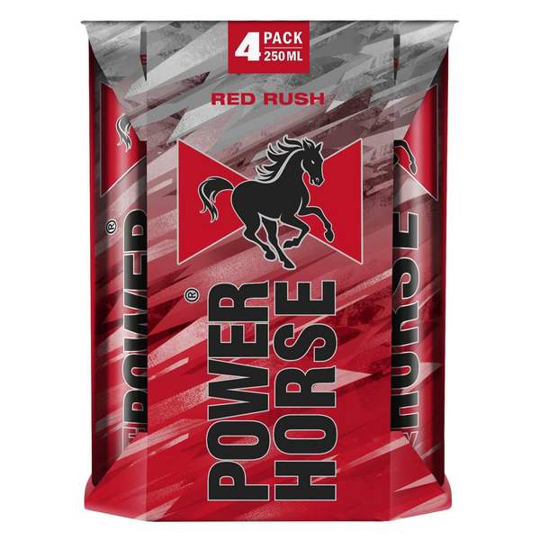 Power Horse Red Rush Energy Drink - 250ml × 4 Pcs