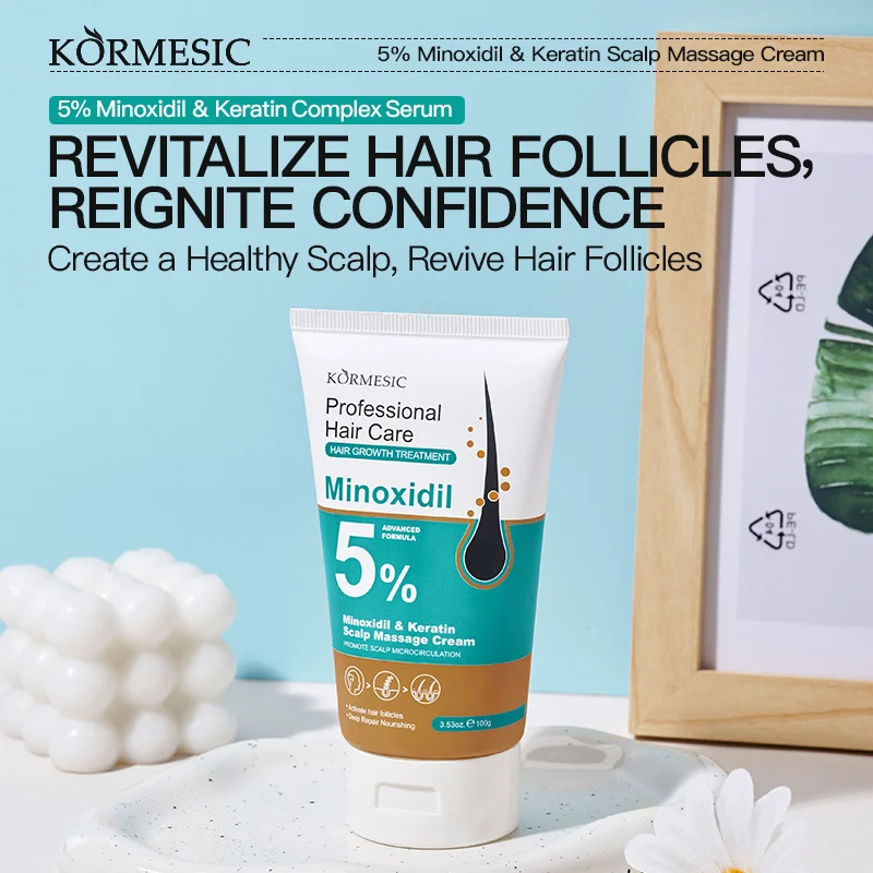 Kormesic 5% Minoxidil & Keratin Scalp Massage Cream - 100g