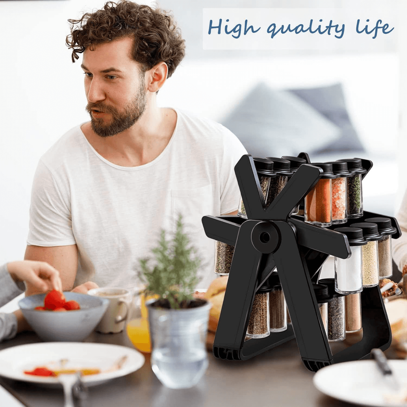 Convenient 18 Jar Rotating Spice Rack Organizer