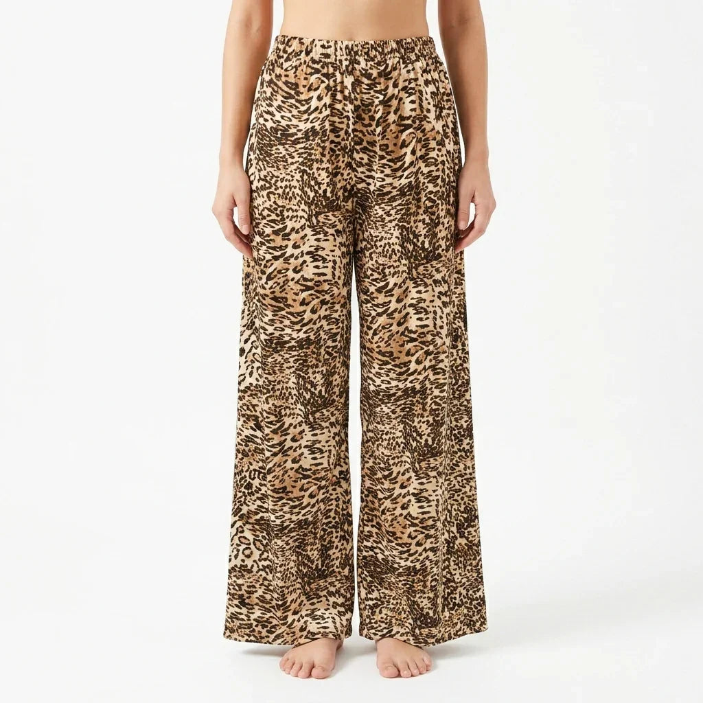 Women's Waisted Wide-Leg Palazzo Pants K-BP-1
